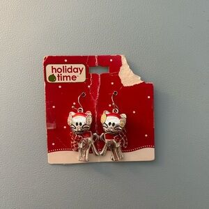 Vintage 80s cat earrings